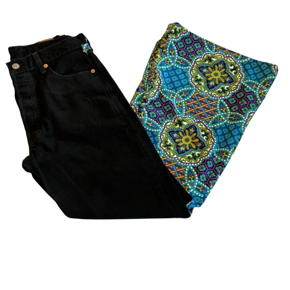 Vintage 80s Levis 501 Custom Flare Denim Button Fly Hippie USA Actual 30 x 29.5 - Picture 1 of 14